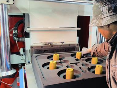 Horizontal cast iron forming line