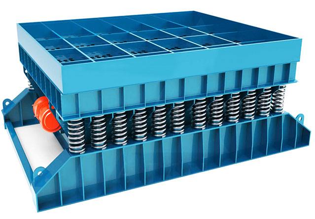 Conveyor type vibrating shakeout machine