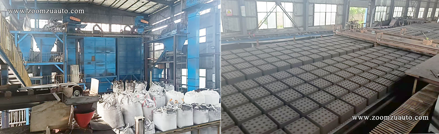 Green sand casting molding line
