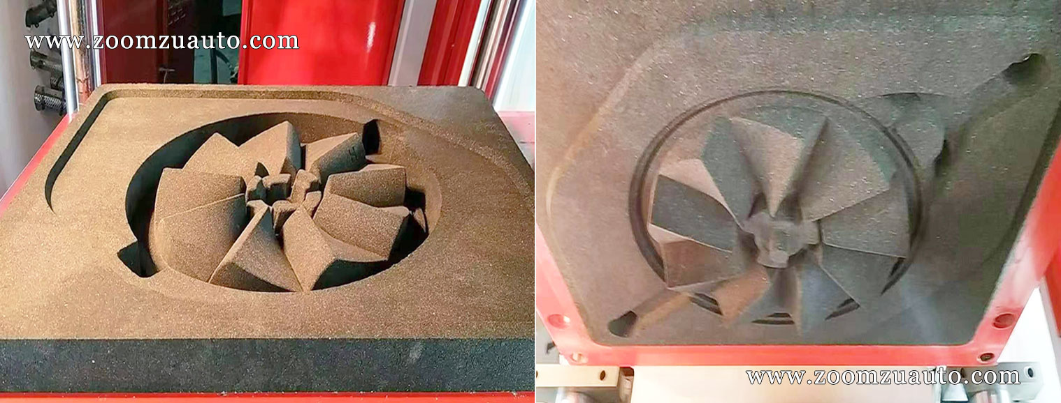 Automated modeling of sand mold for fan impeller